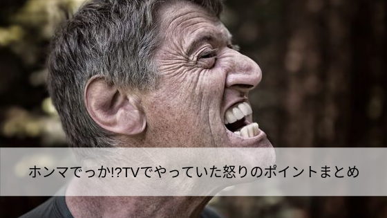 ホンマでっか!?TVでやっていた怒りのポイントまとめ